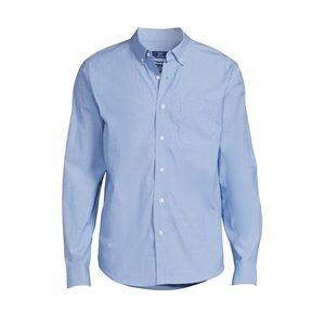 GEORGE Mens Long Sleeved Shirt Blue Size 5XL 62” to 64” Cotton Spandex New